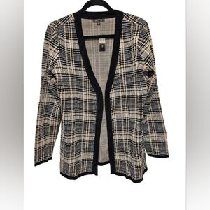 Lety & Me Plaid Open-Front Women's Sweater Women's Size Large New with tags